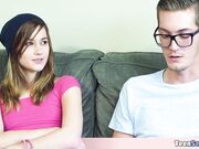 My cute stepsis wants to measure my cock