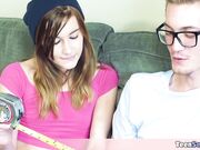 My cute stepsis wants to measure my cock