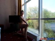 Naked Russian Teen Walking In Front Of Panoramic Windows