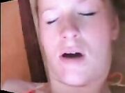 Busty Blonde Playing With An Inflatable Dildo