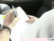 Hot teen trying to pass her driving test