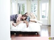 My chubby stepmom caught us fucking