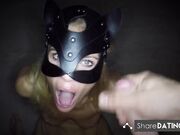 Masked Dutch Blonde Loves Facials from Big Cocks