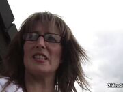 Mature in nylons plays with pussy