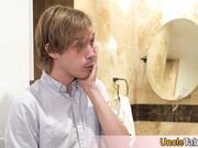 Catching hairy stepdad in the bathroom