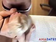 Big-Tit Blonde MILF Deepthroats BBC