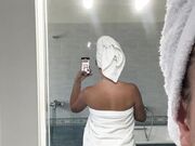 Naughty Wife Drop Her Towel To Show Her Slimwaist and Big Ass