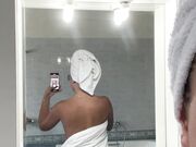 Naughty Wife Drop Her Towel To Show Her Slimwaist and Big Ass