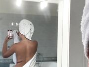 Naughty Wife Drop Her Towel To Show Her Slimwaist and Big Ass