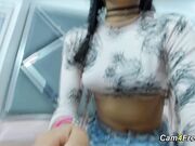 Petite Girl In Mini Skirt Tucked Her Panty In Her Pussy