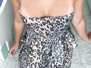 Leopard Dress, Tanned Bouncing Tits