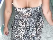Leopard Dress, Tanned Bouncing Tits