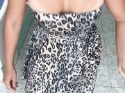 Leopard Dress, Tanned Bouncing Tits