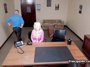 Milf bounced on principals dick while calling home