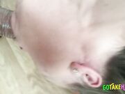 Cuckold Hotgirl Deepthroats Lover for Hubby