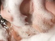 Sexy Wife in Shower Playing Her Tits