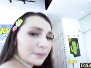 TRUE ANAL Cute teen Liz Jordan's true anal tryout