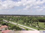 Small blonde slut playing with her drone