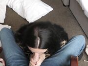 Hot MILF Gives a Handjob to a Stranger in a Motel Room - Cumshot and Tattoo