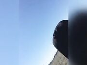 Smoking Latina with Big Tits at an Italian Beach