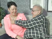 Amateur old couple enjoying sex