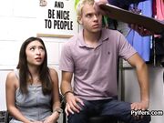 Four hard dicks for perky suspect at the backroom