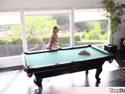 Pool party ends in a quickie threesome