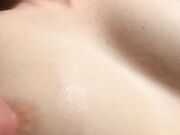 Cumshot on Her Nipples