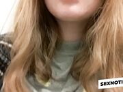Big-Titted Blonde Babe Masturbates at Work