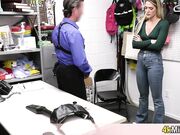 Tricky blonde MILF shoplifter rough fuck