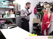 Busty blonde shoplifter MILF destroyed