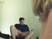 Wife has big orgasm with black bull while husband watches