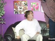 Amateur German granny Grit suck and fuck on the sofa