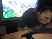 FORTNITE PLAYER GETS BLOWJOB FROM HOT BRUNETTE IN BDSM SESSION