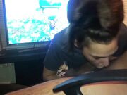 FORTNITE PLAYER GETS BLOWJOB FROM HOT BRUNETTE IN BDSM SESSION