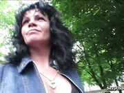 Hot amateur MILF in public casting