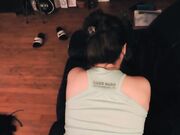 Quick Couch Fuck With A Busty Brunette MILF