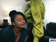 Dominant lady boss anal fucks secretary