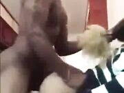 Husband friend bangs hot blonde wife from behind