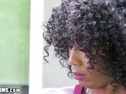 Sexy ebony MILF in high heels fucked