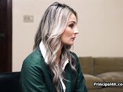 Threesome with principal to become the valedictorian