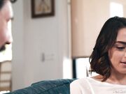 Sophia puts COCK AND BALLS in her mouth