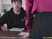 Hot homeroom teacher having a threesome