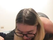 Big-Titted Blonde BBW Sucks and Strokes