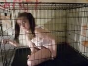 Caged Amateur With Big Assets Toys On Webcam