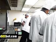 Cute waitress fucked in a reality show