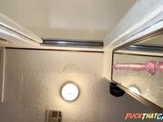 Solo Female Orgasms with a Dildo and Mirror