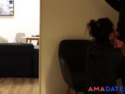 Russian Brunette Amateur in CyberFUCK Parody