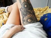 Orgasm in a Towel - Tattooed Czech Solo Webcam Show