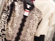 Blonde Teen's Public Undressing in a Store - Amateur Solo Webcam Show